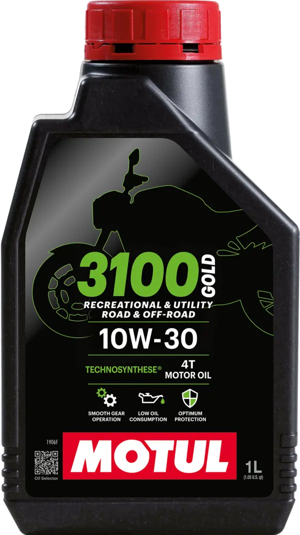 Motul 3100 4T Gold 10w30 Technosynthese Semi-Synthetic Engine Oil for Bikes | API SM | High Performance Protection, Smooth Gear Shifting & Reliable Power | 1 L