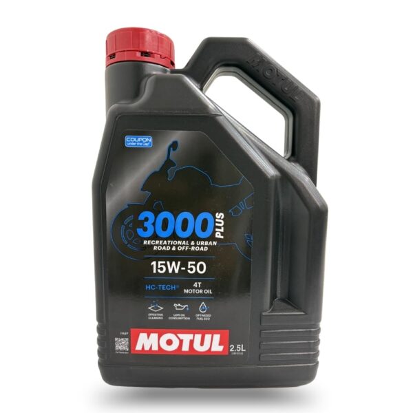 Motul 3000 4T Plus 15W-50 Engine Oil for Royal Enfield – HC-Tech Formula, API SM,2.5 L