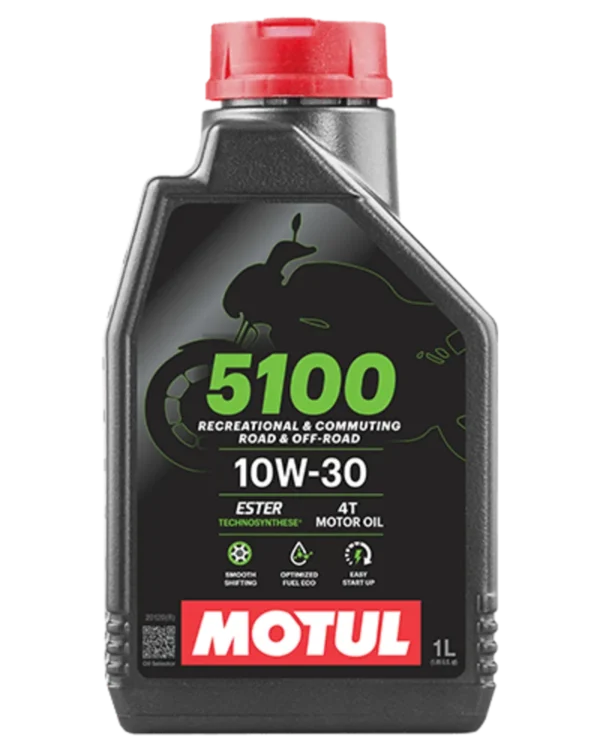 Motul 5100 4T 10W-30 Technosynthese Semi-Synthetic Engine Oil for Bikes 1L