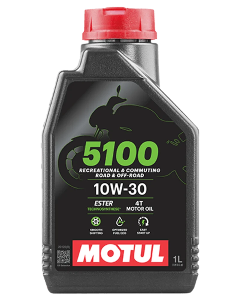 Motul 5100 4T 10W-30 Technosynthese Semi-Synthetic Engine Oil for Bikes 1L