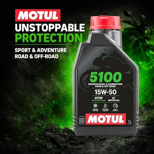 Motul 5100 4T 15w50 Technosynthese Semi-Synthetic Engine Oil for Bikes 1L