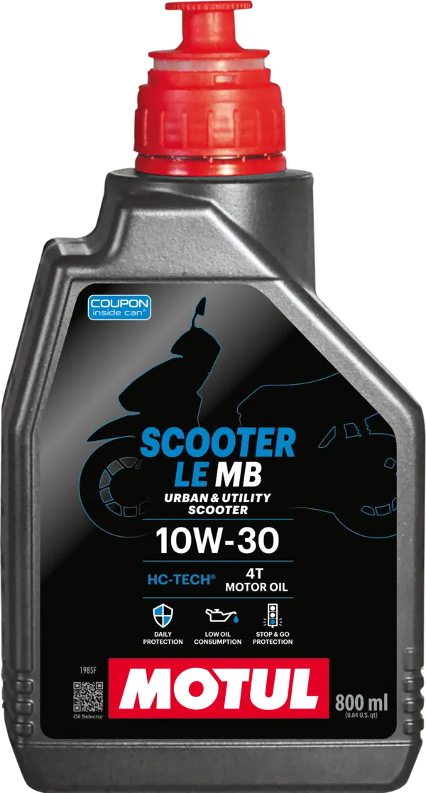 Motul Scooter LE 10W-30 Engine Oil for Gearless Scooters – Advanced Engine Protection, Smooth Pickup, Better Mileage & Long-Lasting Performance, 800 ml